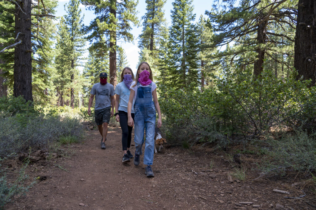 Hiking with face coverings