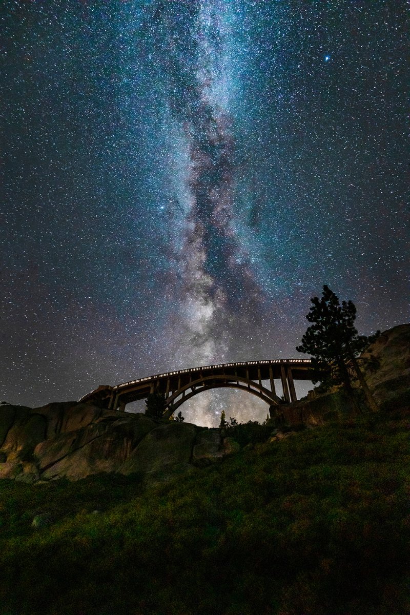 A starry sky above the Old 40 bridge in Truckee.