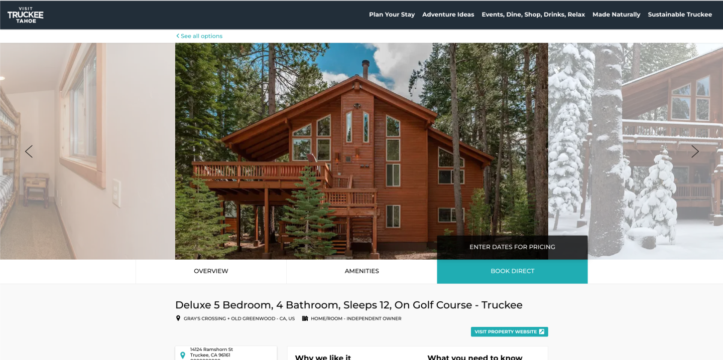 Visit Truckee-Tahoe Booking Engine Overview
