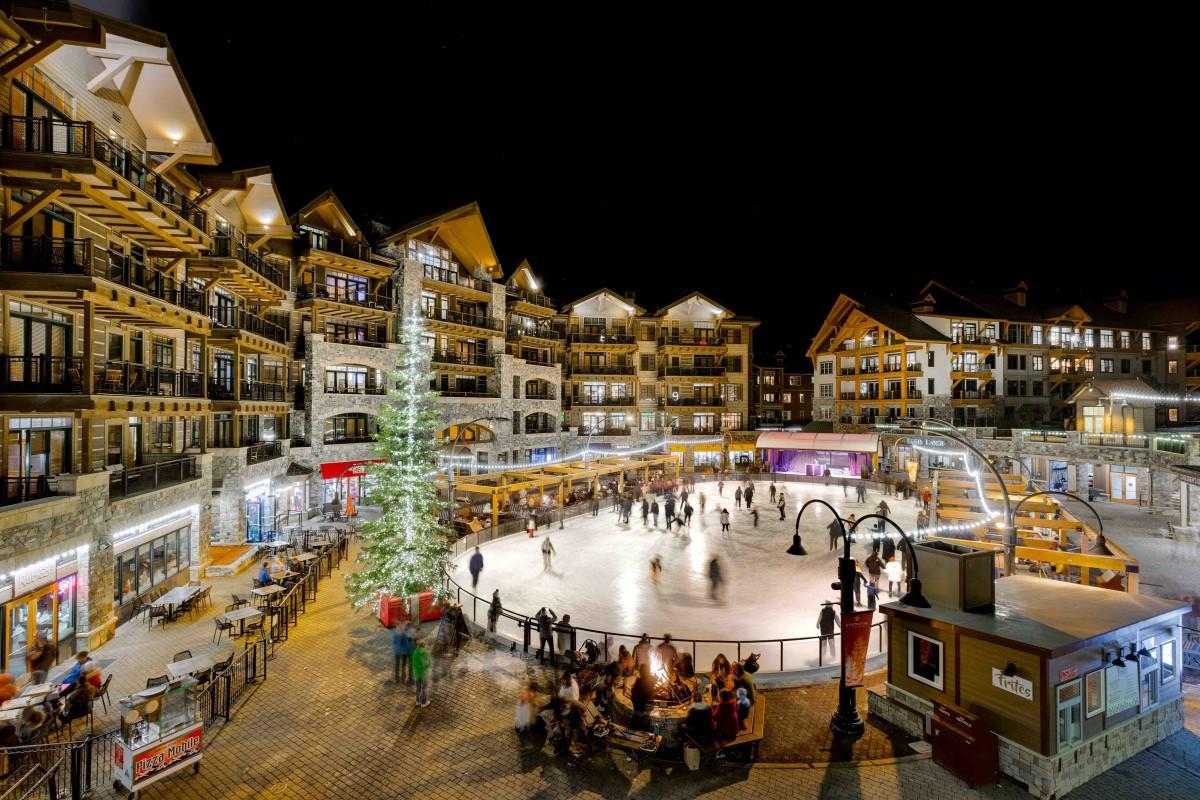 Northstar California Village Ice Rink at Night