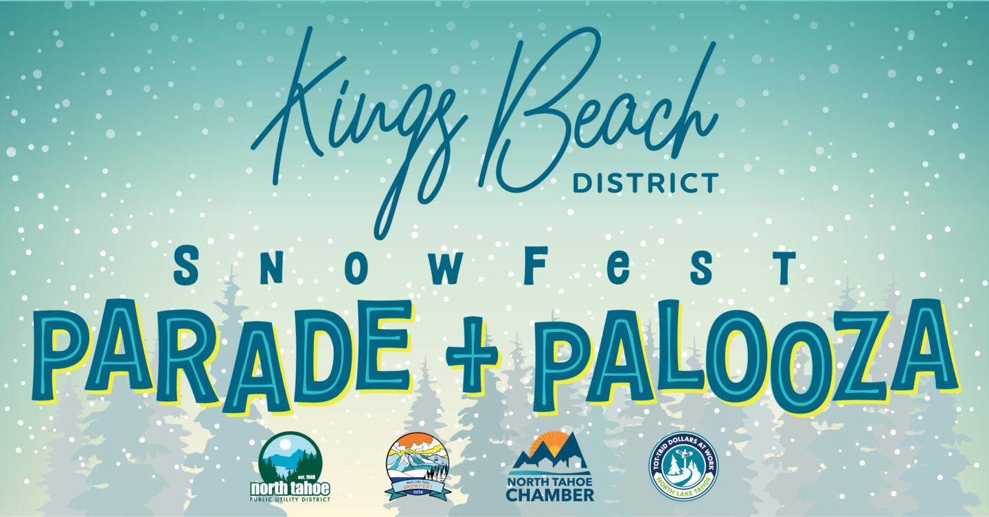 Kings Beach District Snowfest event logo with sponsors.
