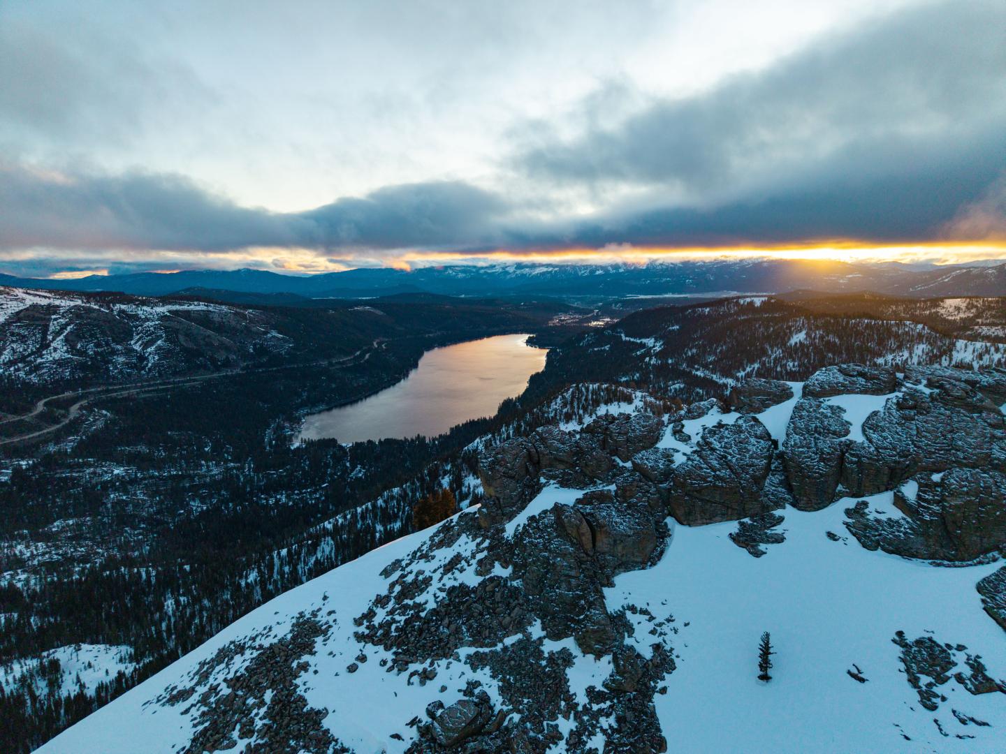 Donner Lake Sunrise Drone