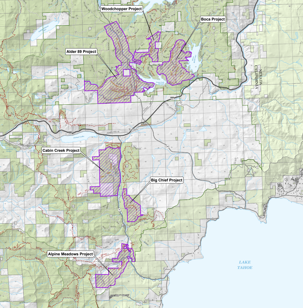 Map showing wildlife regions with purple shaded areas.