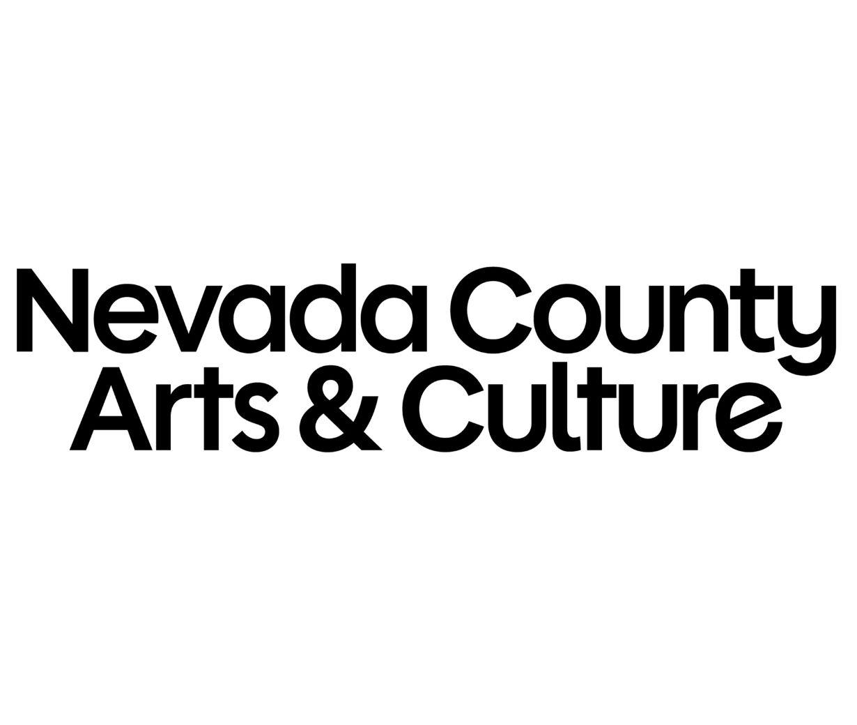 Nevada County Arts &amp; Culture logo in bold black text.